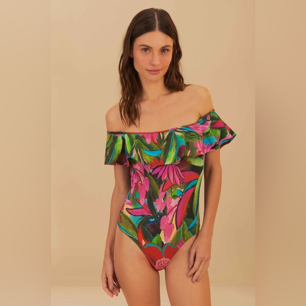 Farm Rio: Jardin De Reve Ruffle One Piece / Swim